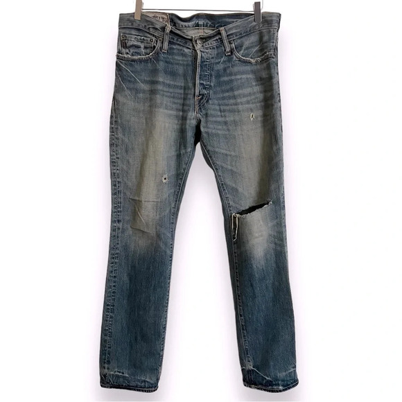 Abercrombie & Fitch Men’s ‘Remsen’ Low Rise Straight Leg Jeans 31x32 - Picture 2 of 14